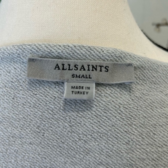 All Saints Light Gray Senia Off-the-Shoulder Sweater Small S M - Picture 8 of 9